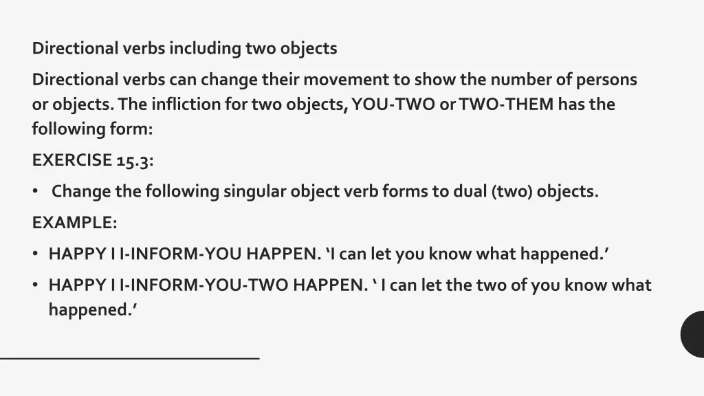 directional verbs including two objects