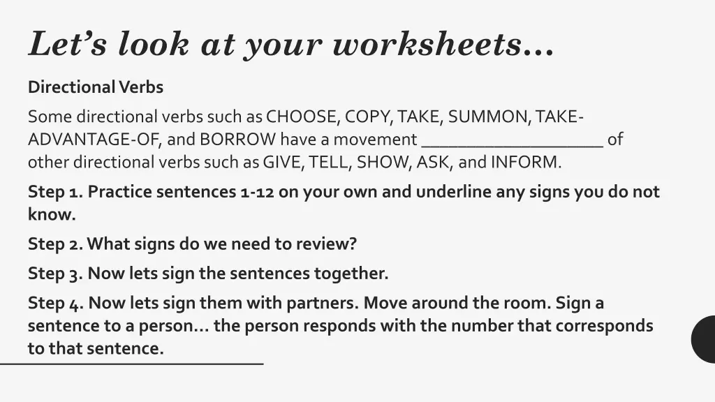 let s look at your worksheets