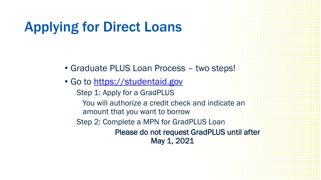 applying for direct loans 1