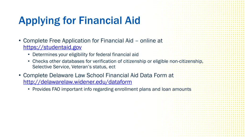 applying for financial aid