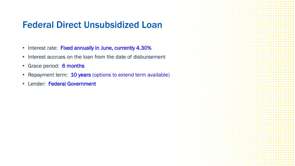 federal direct unsubsidized loan