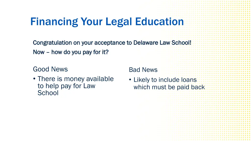 financing your legal education