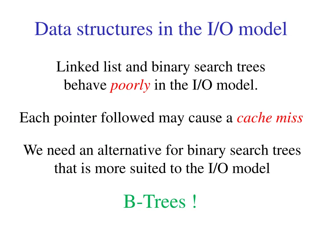 data structures in the i o model