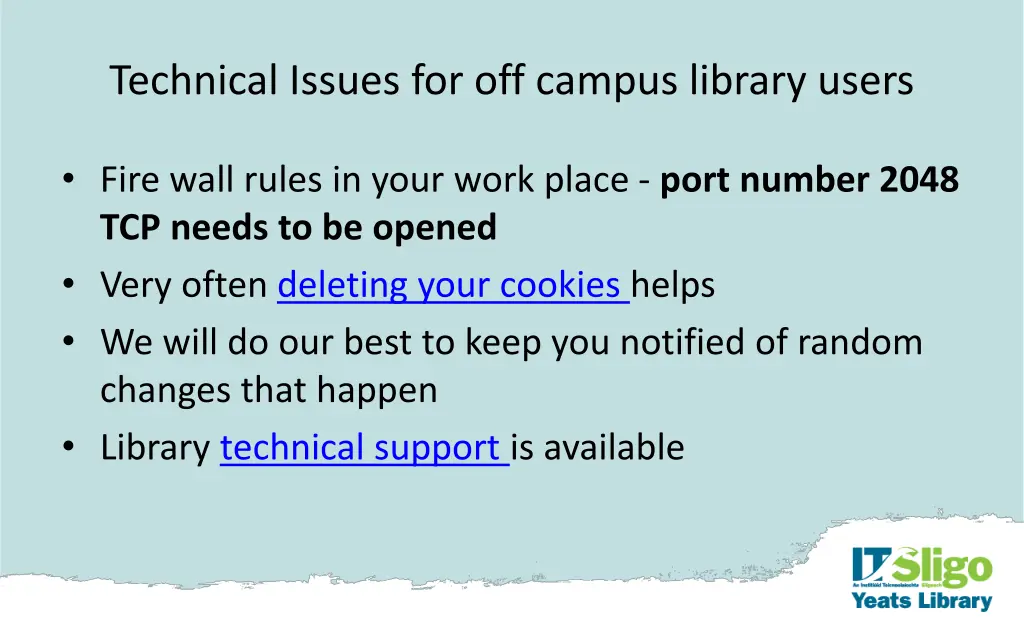 technical issues for off campus library users 1