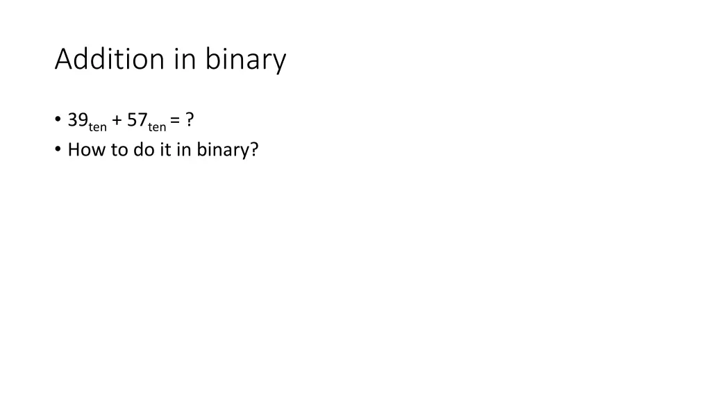 addition in binary