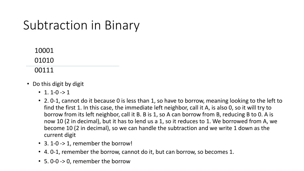 subtraction in binary 3