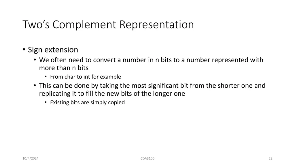 two s complement representation 1