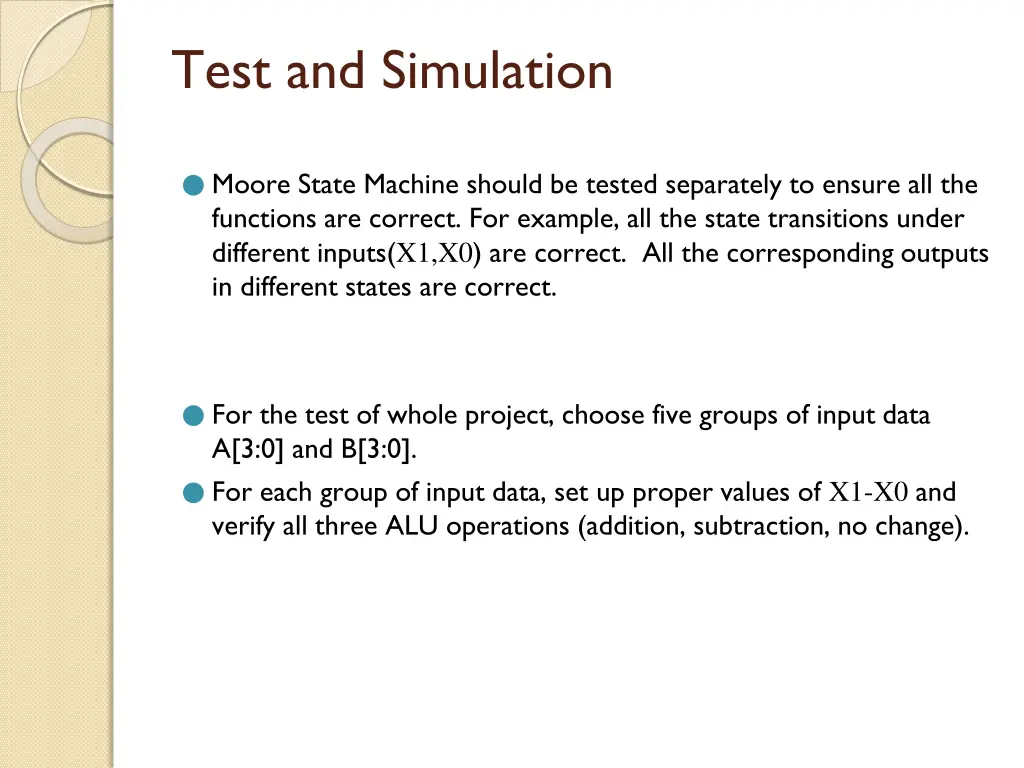 test and simulation