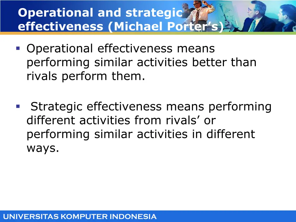 operational and strategic effectiveness michael