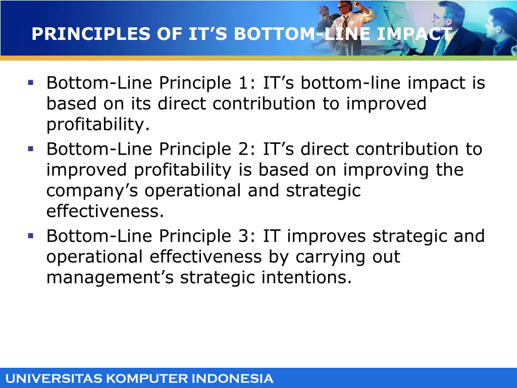 principles of it s bottom line impact