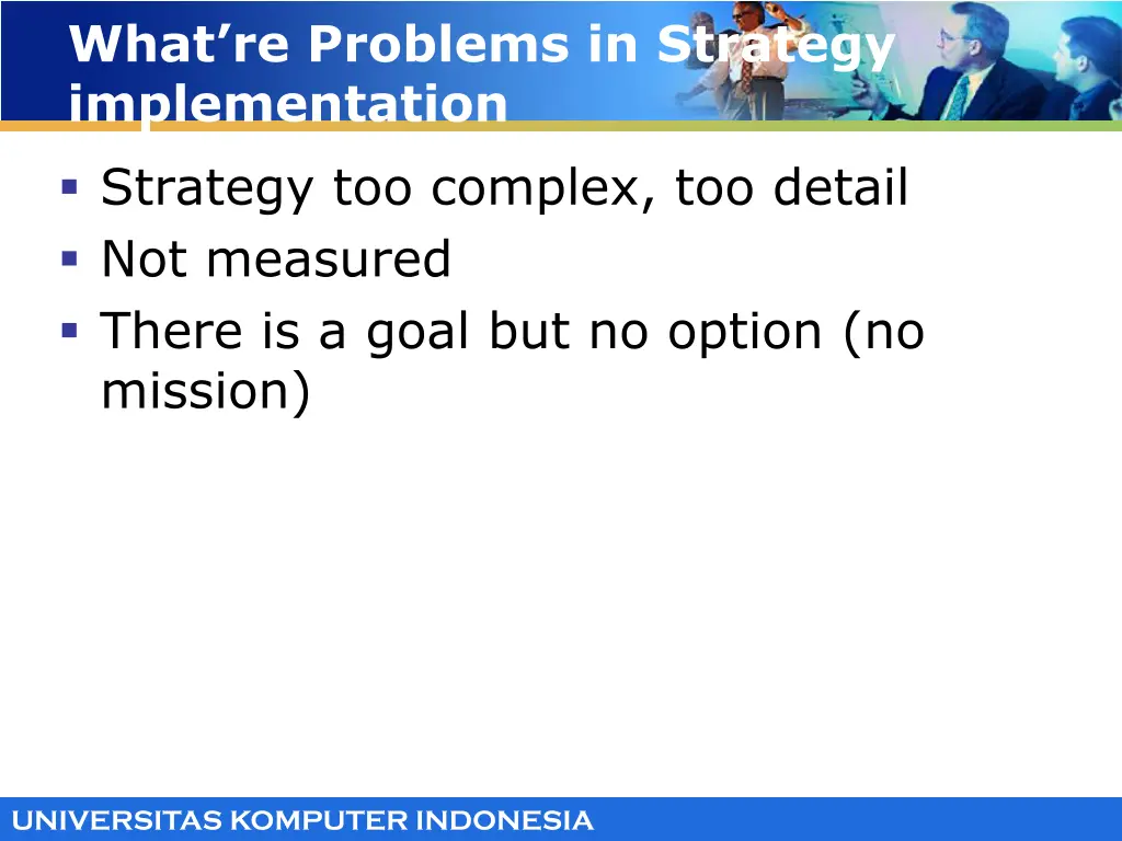 what re problems in strategy implementation