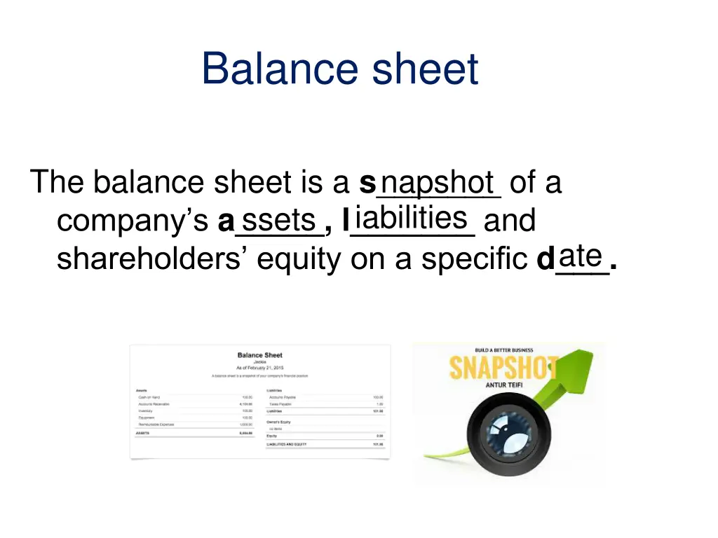 balance sheet