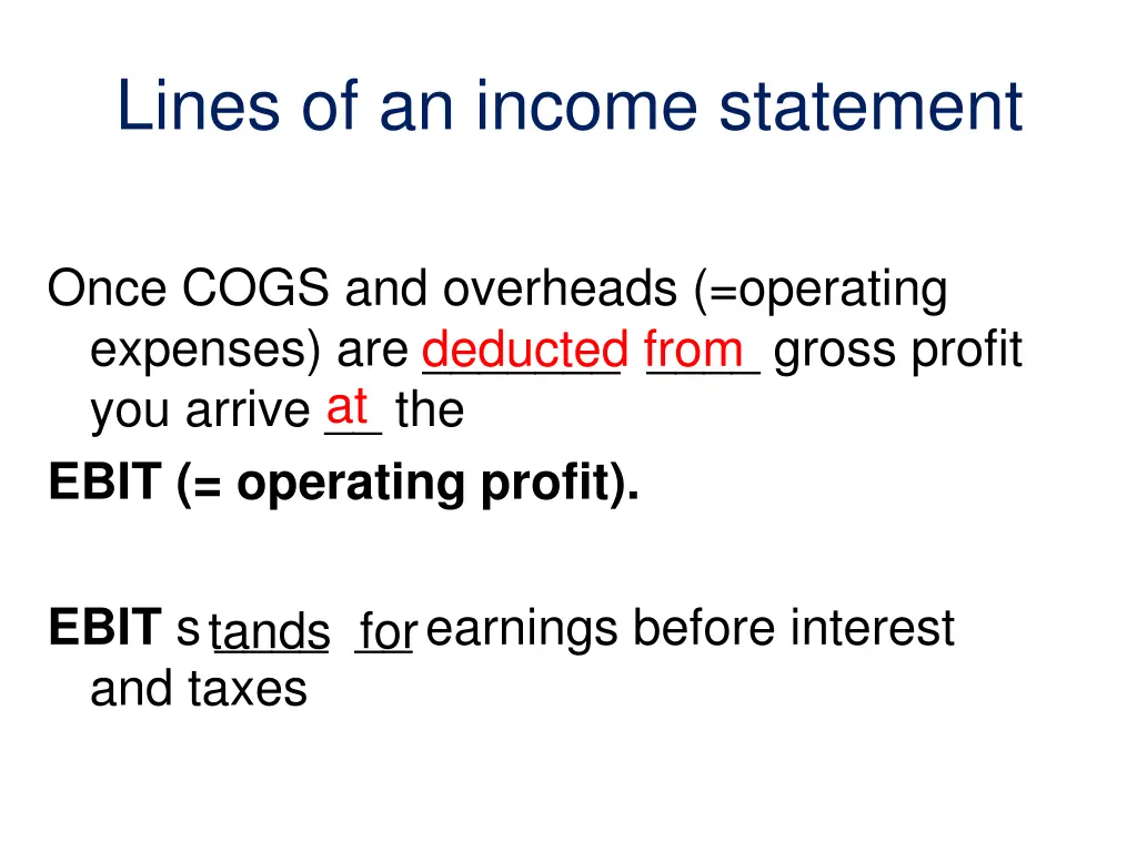 lines of an income statement 5