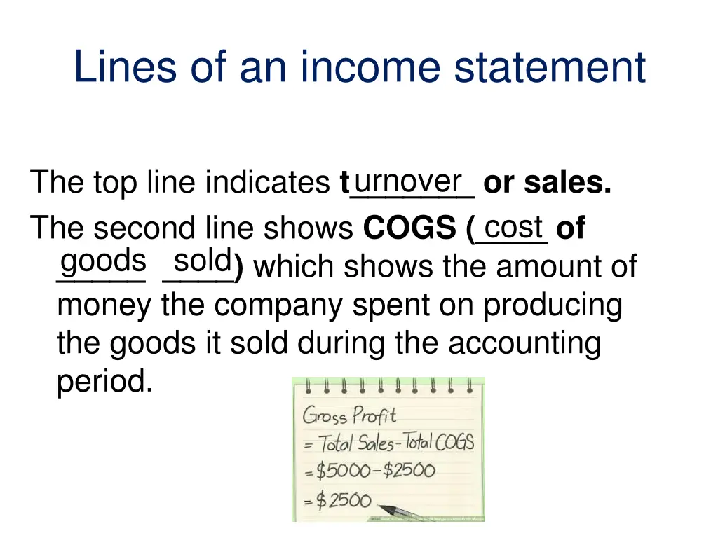 lines of an income statement