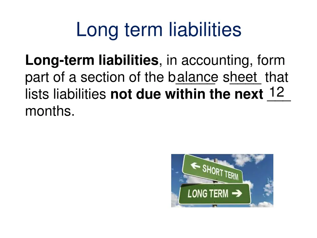 long term liabilities