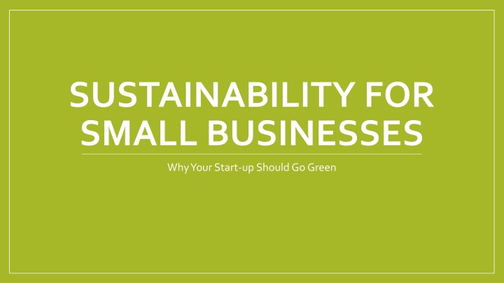 sustainability for small businesses