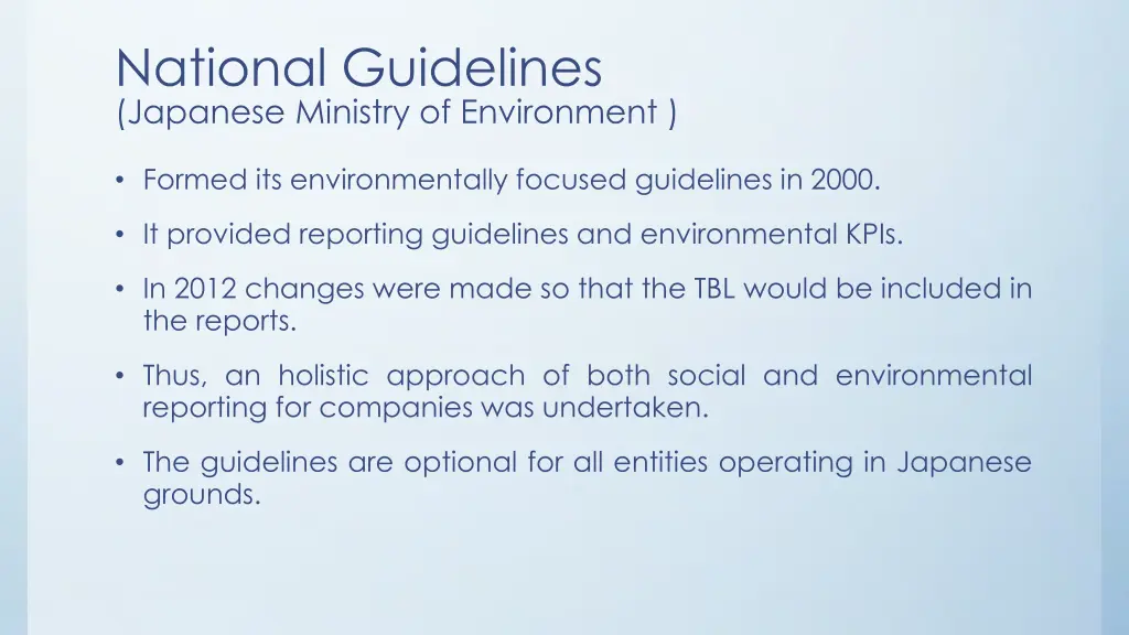 national guidelines japanese ministry