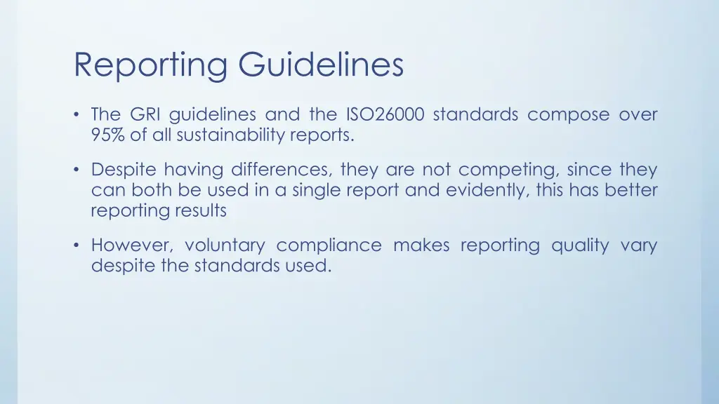 reporting guidelines