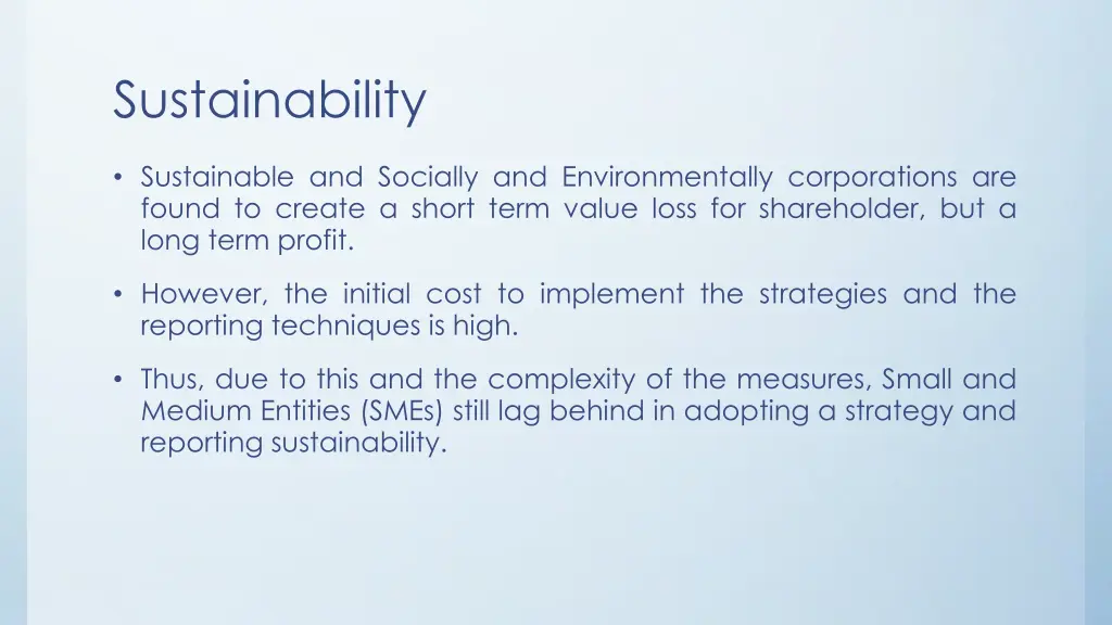 sustainability