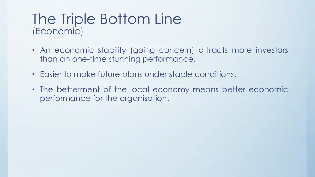 the triple bottom line economic