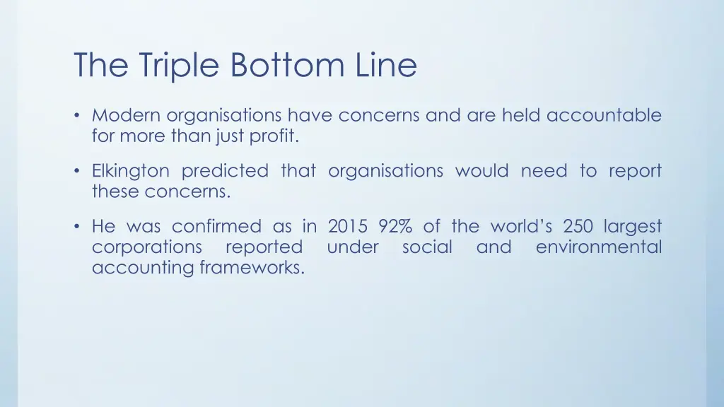 the triple bottom line