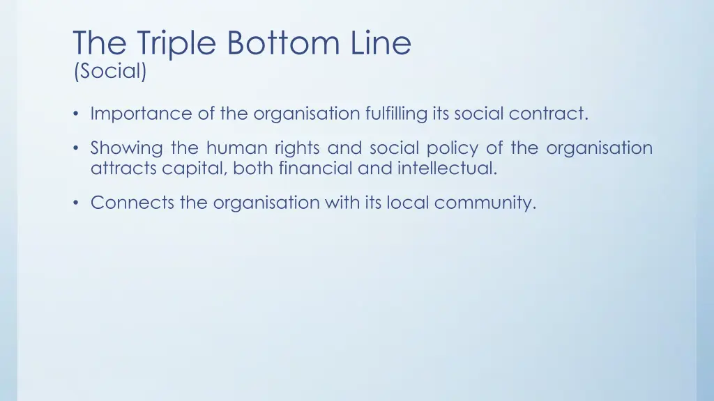 the triple bottom line social