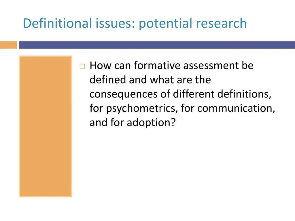 definitional issues potential research