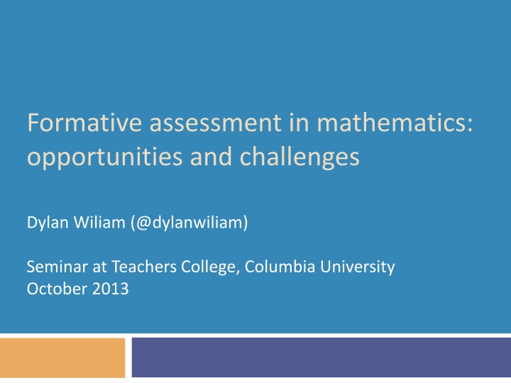 formative assessment in mathematics opportunities