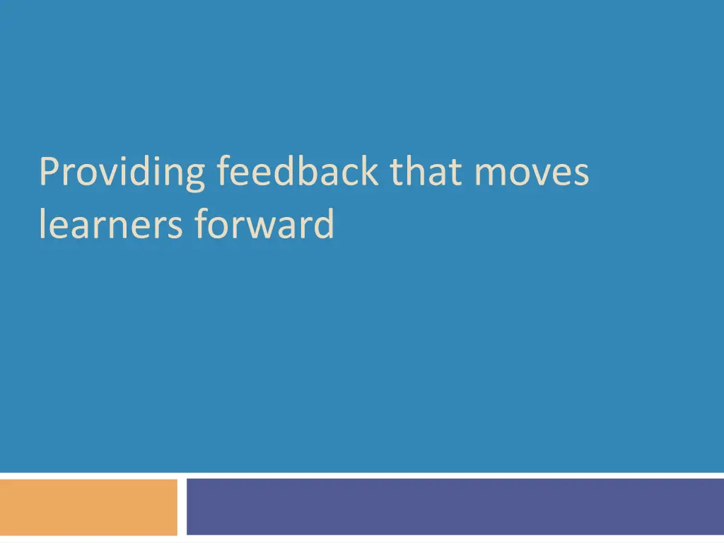 providing feedback that moves learners forward