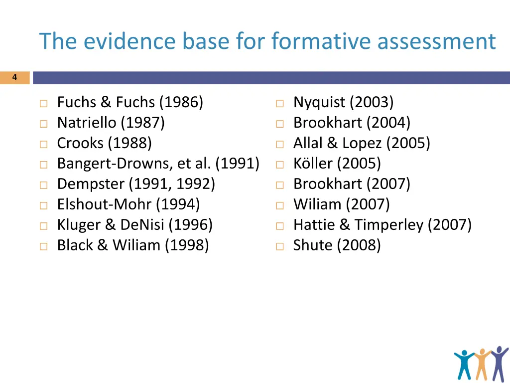 the evidence base for formative assessment