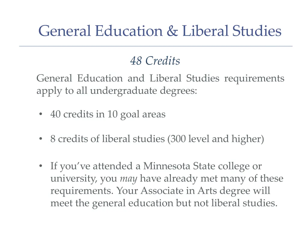 general education liberal studies