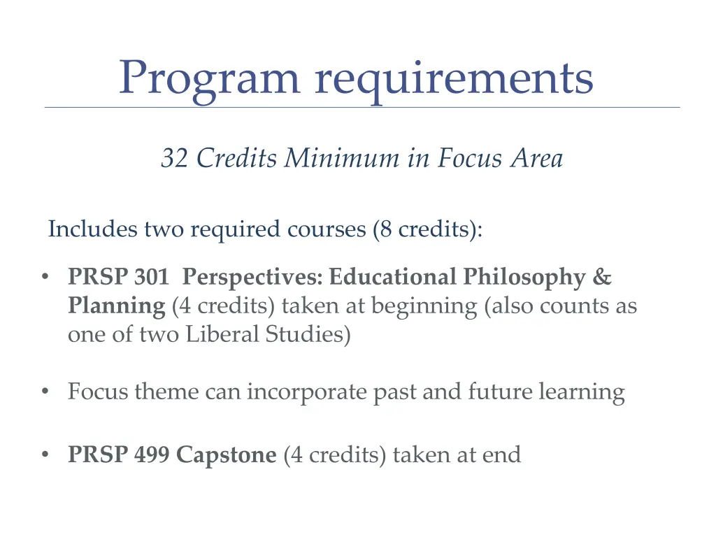 program requirements