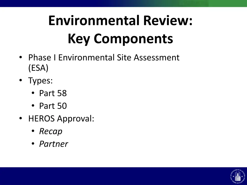 environmental review key components phase