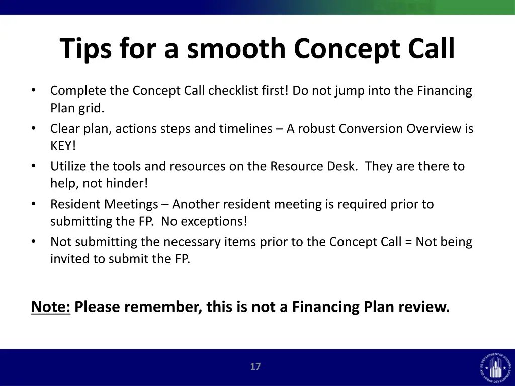 tips for a smooth concept call