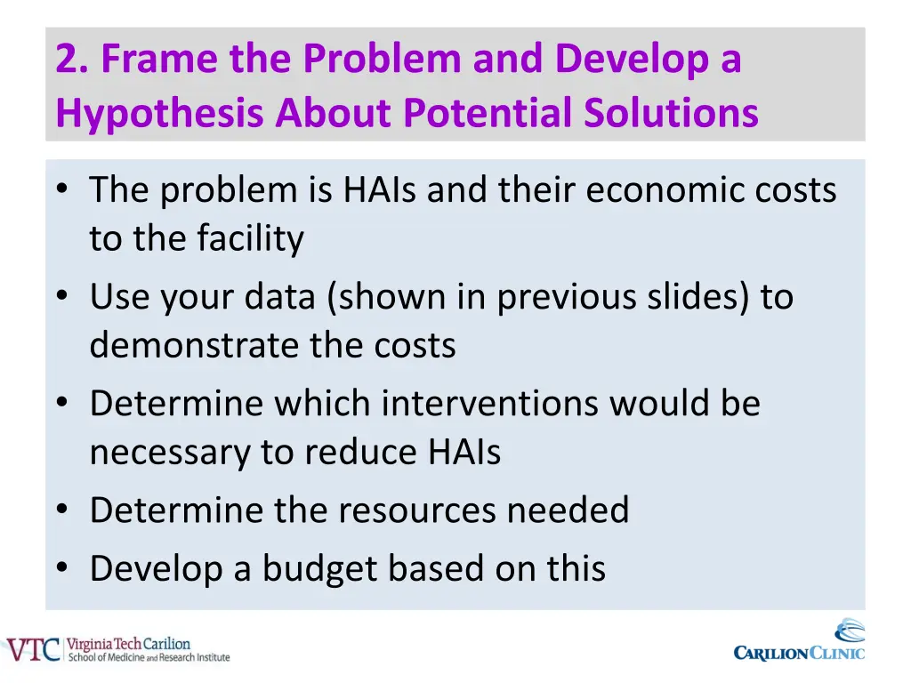 2 frame the problem and develop a hypothesis