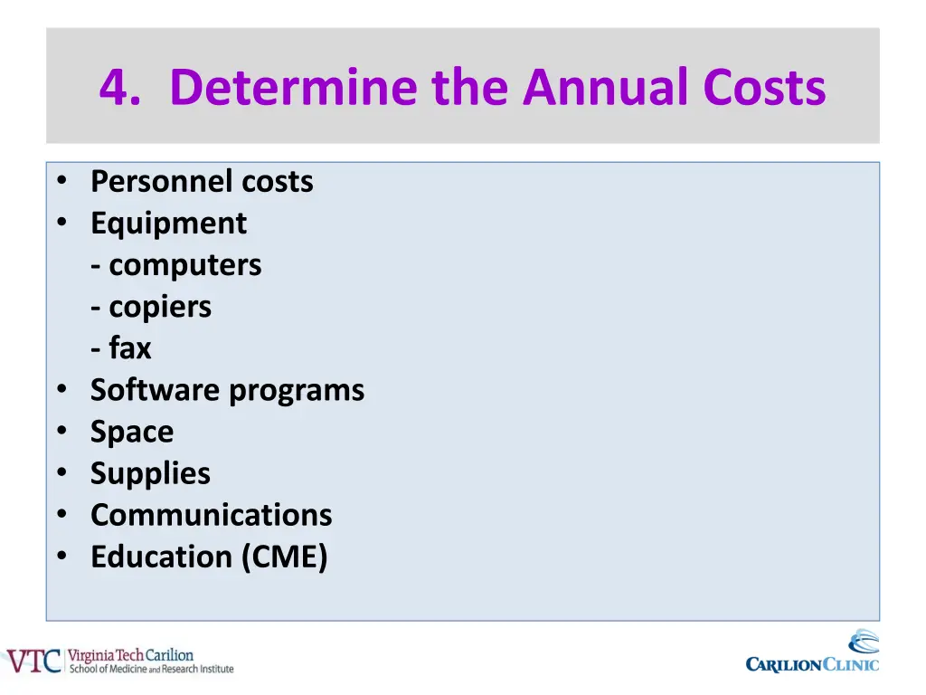 4 determine the annual costs