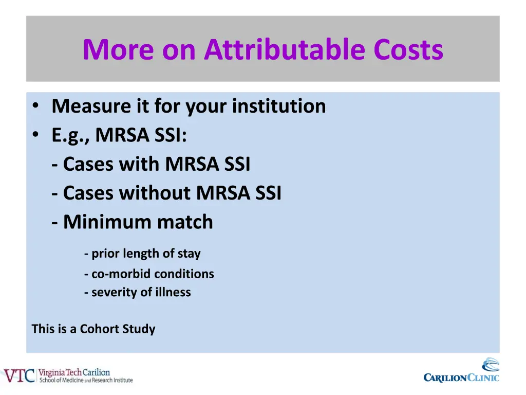 more on attributable costs