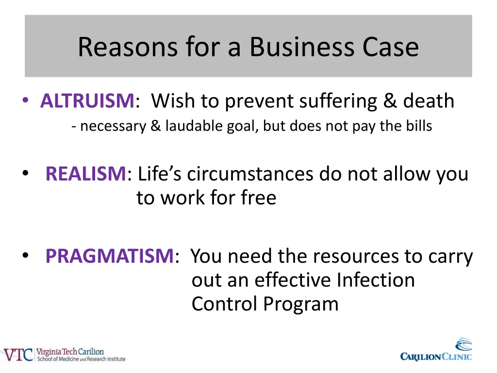 reasons for a business case