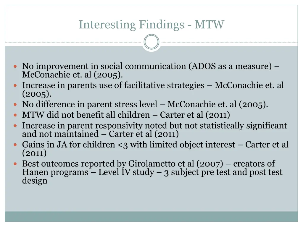 interesting findings mtw