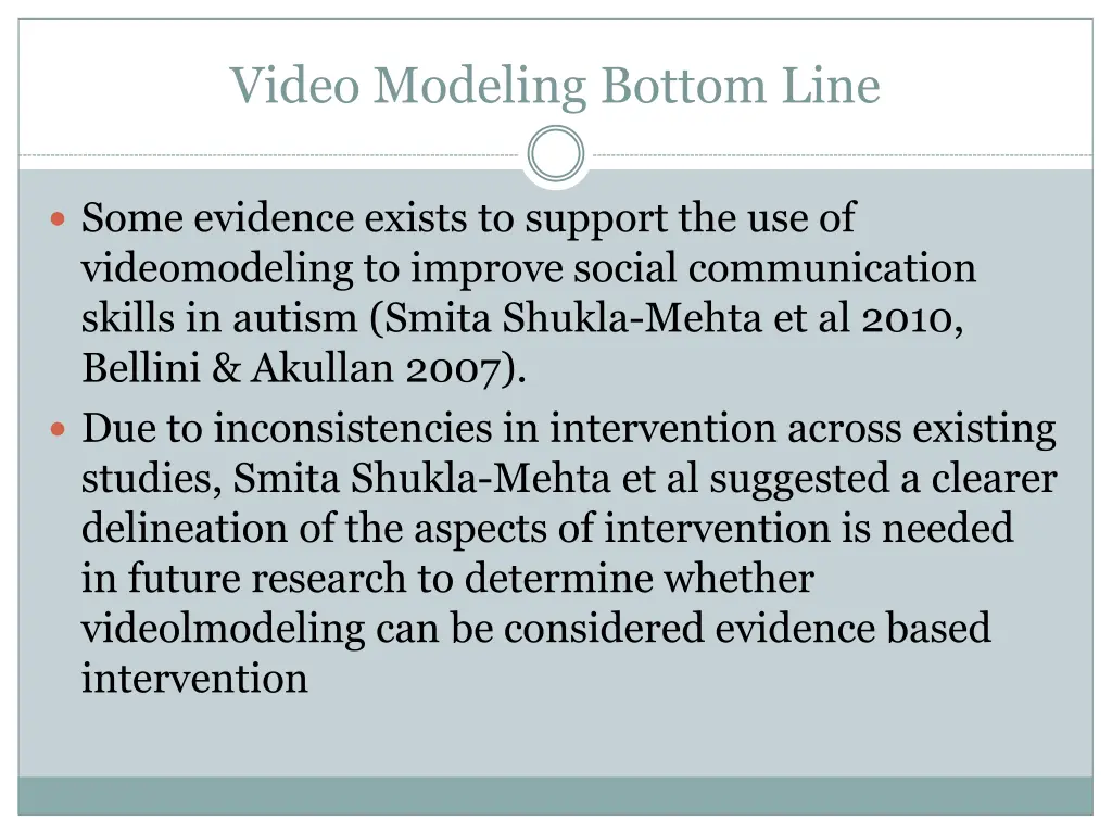 video modeling bottom line