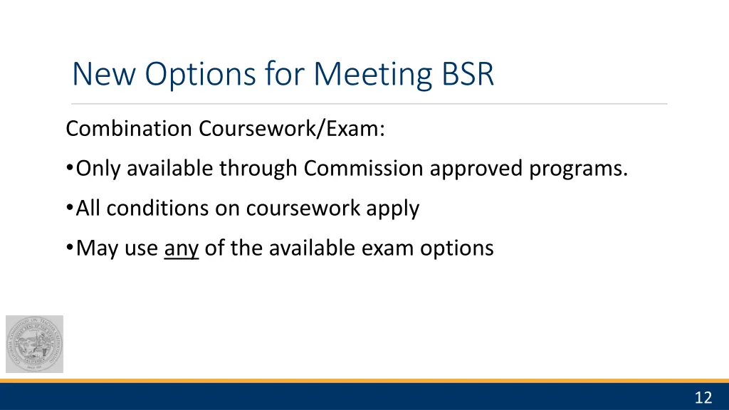 new options for meeting bsr 2