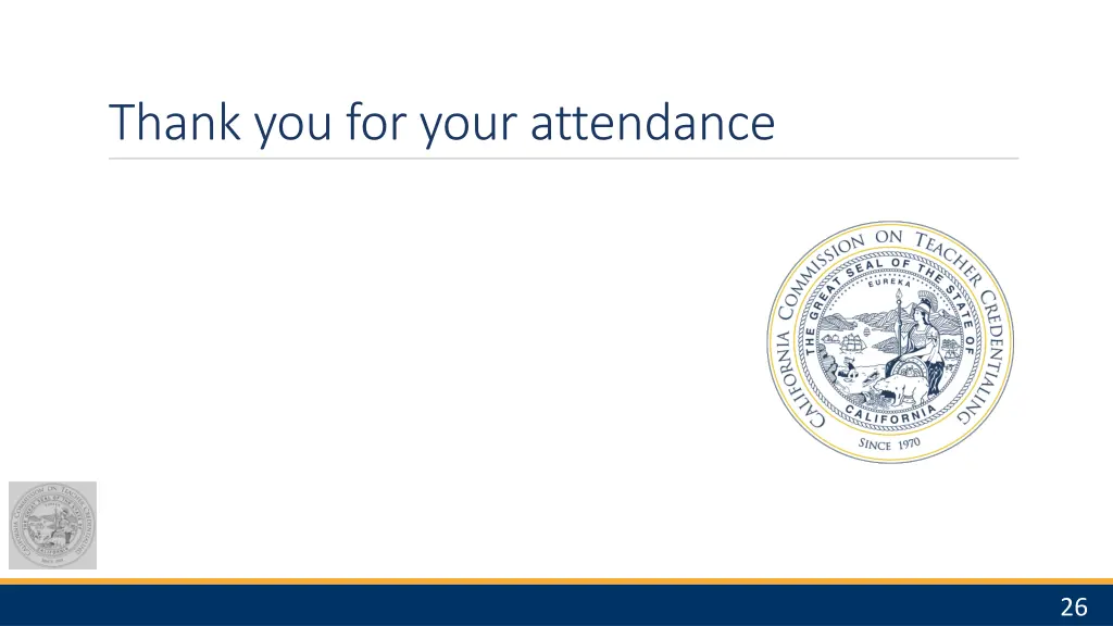 thank you for your attendance