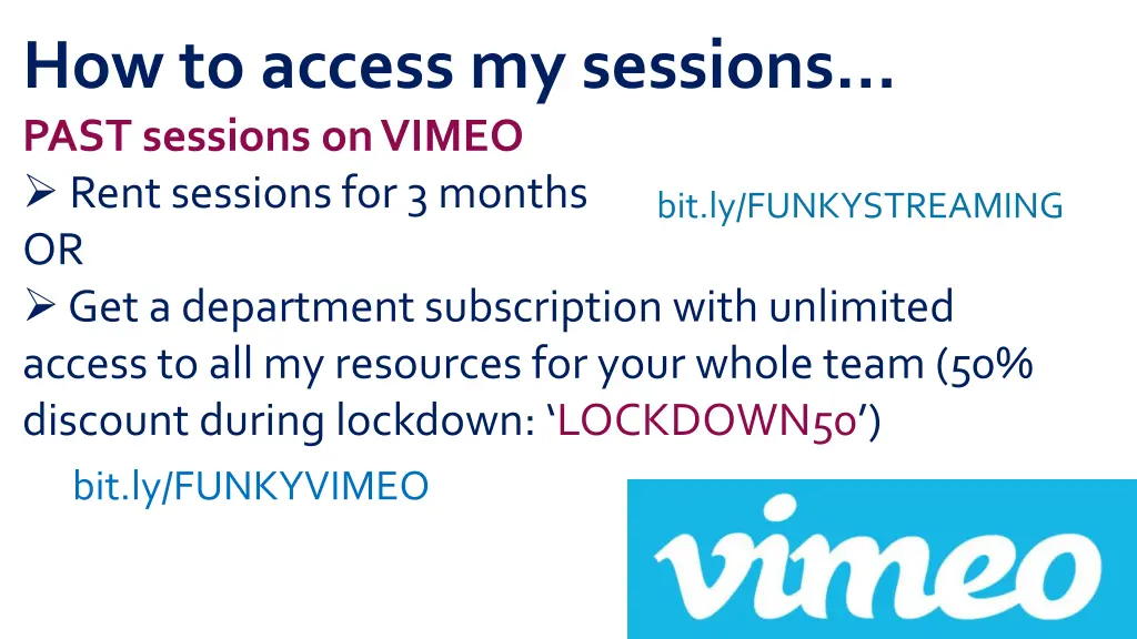 how to access my sessions past sessions on vimeo