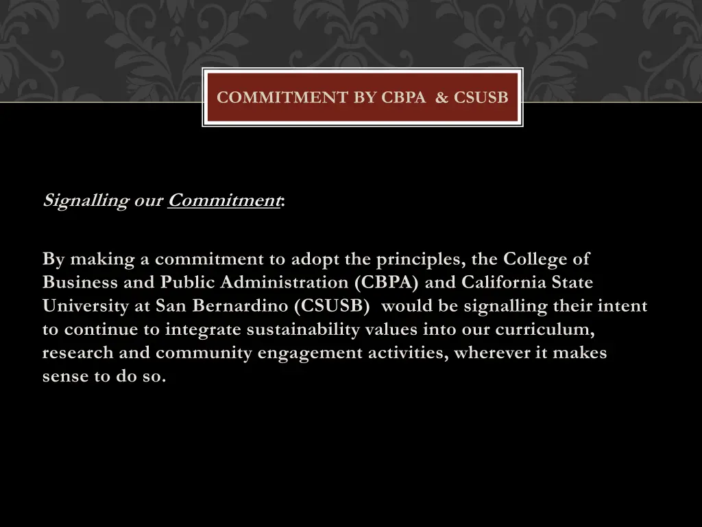 commitment by cbpa csusb