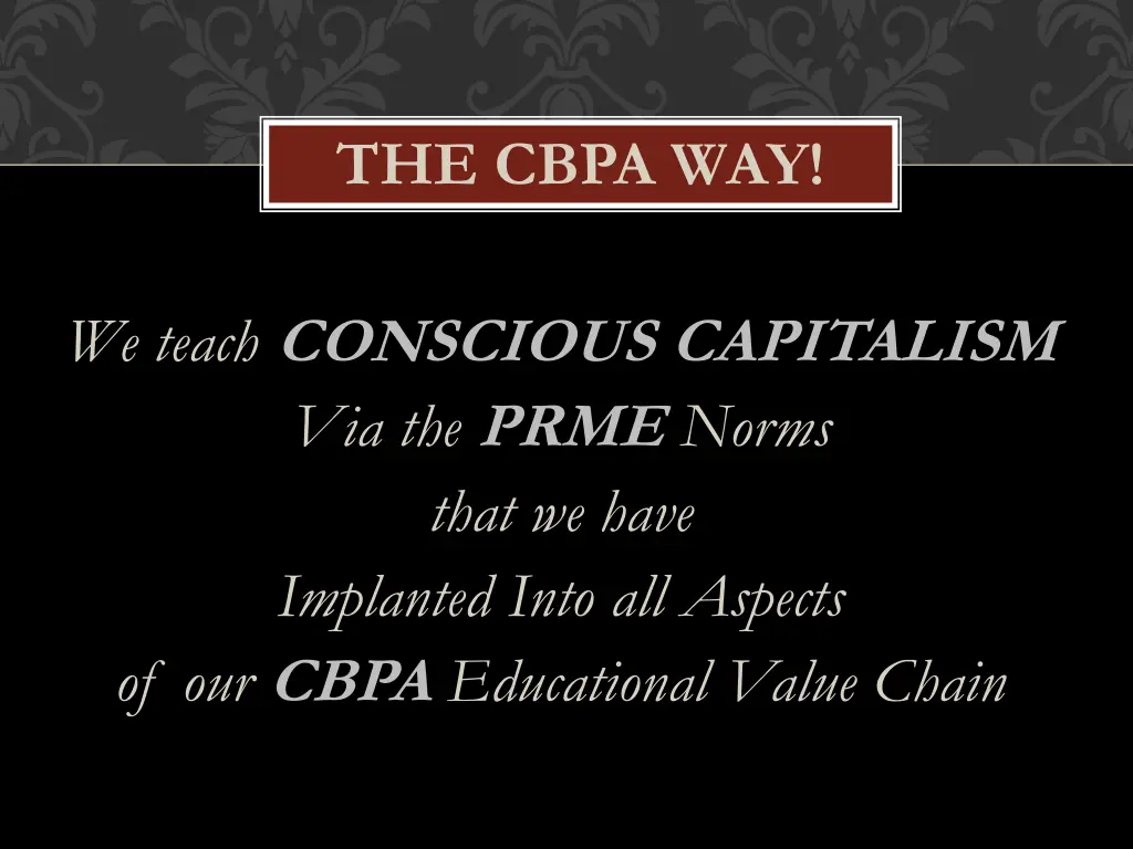 the cbpa way