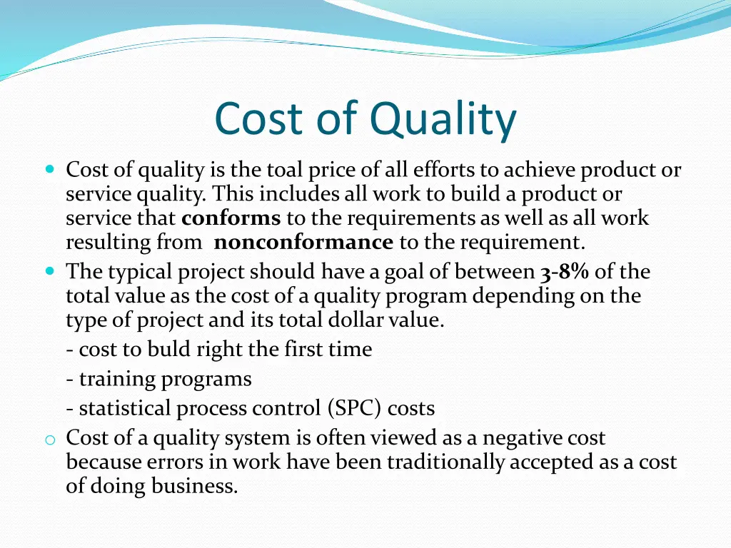 cost of quality