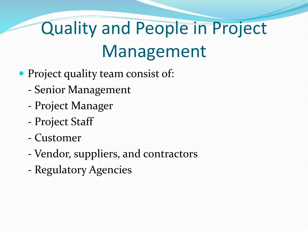 quality and people in project management 1