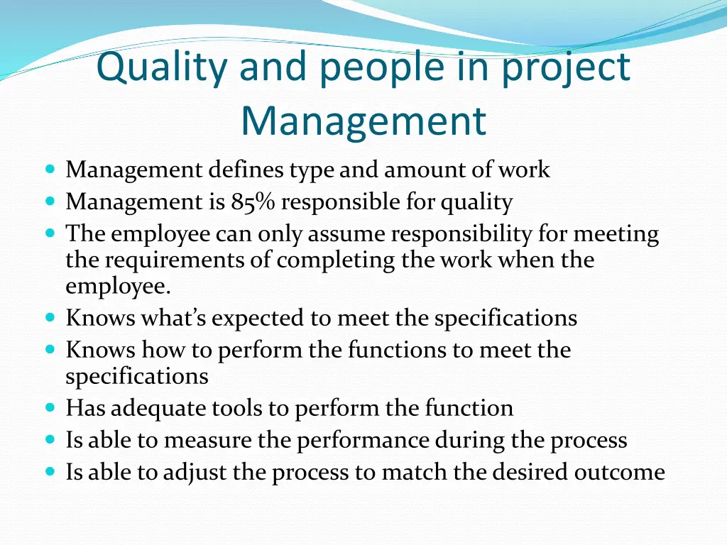 quality and people in project management