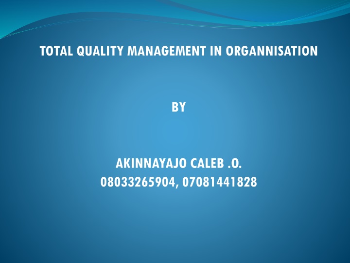 total quality management in organnisation