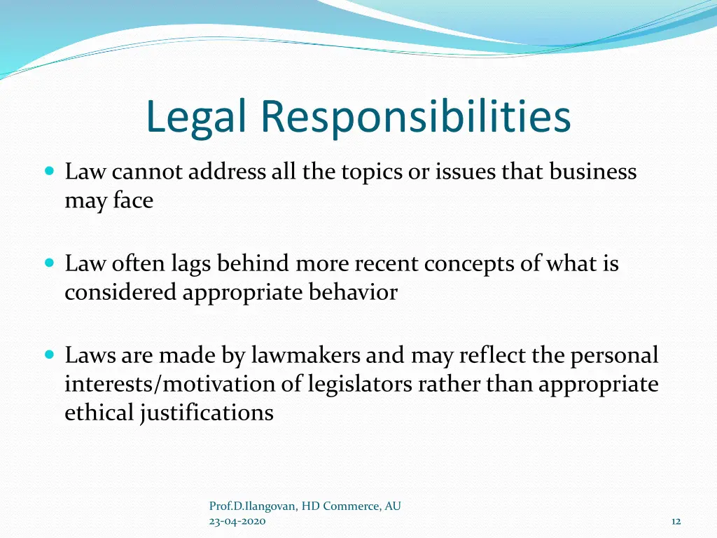 legal responsibilities